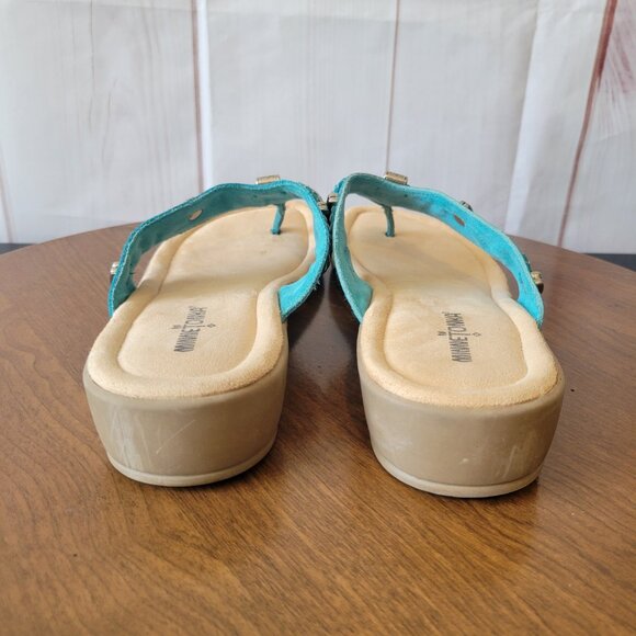 Minnetonka Silverthorne Sandals, Turquoise, Women’s 10, Leather, Like new - Picture 8 of 10